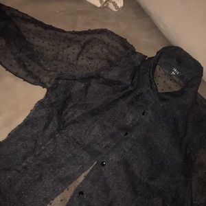 black long sleeve see through lace